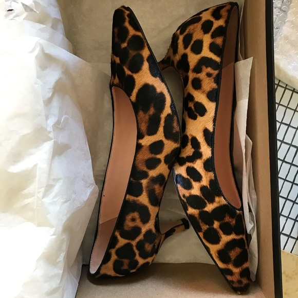 Jcrew NWT NWB Leopard Print calf hair  kitten Heels pump - Picture 7 of 8